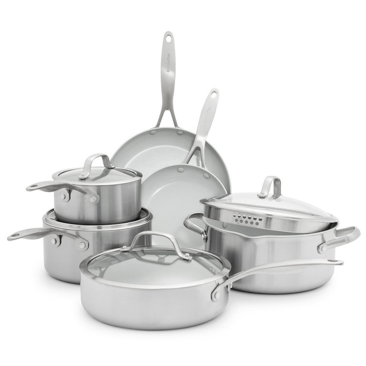 GreenPan Venice Pro Greenpan TriPly Stainless Steel Healthy Ceramic Nonstick 10 Piece Cookware